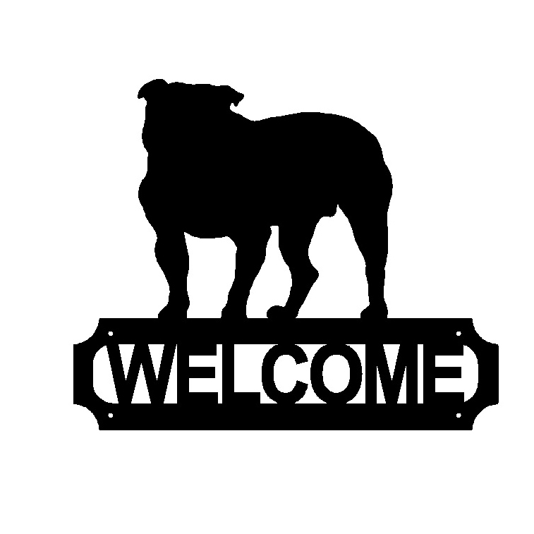 Boston Bull Dog Welcome Sign - Paris Metal Art